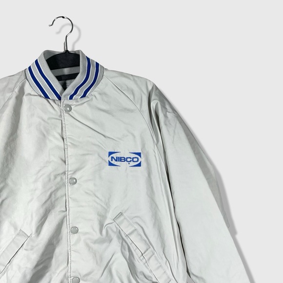 Dunbrooke Varsity Jacket Mens M Gray NIBCO Corporate Bomber Vintage 80s - Picture 2 of 7